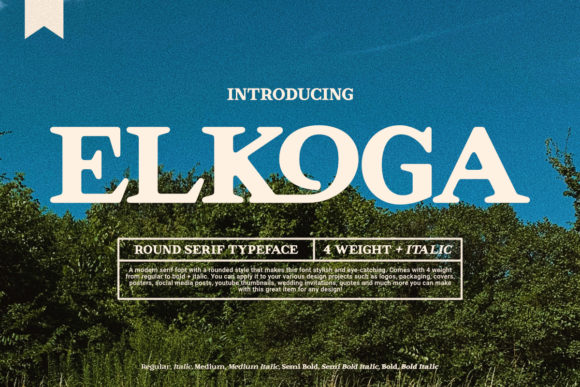 Elkoga: A Vintage Serif Font for Bold Branding
